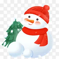冬天大寒小寒大雪雪花冬至雪人元素