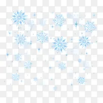 蓝色渐变冬天结晶雪花星星闪烁图标装饰