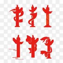 红色装饰的华表柱