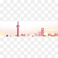 城市建筑风景海报banner背景