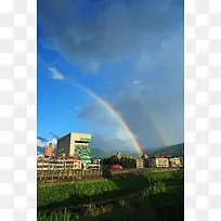 雨后彩虹真实照片