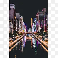 城市建筑夜景灯光