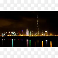 迪拜夜晚建筑景观