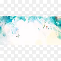 淘宝小清新文艺水墨夏天清爽banner