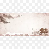 中国风简约水墨创意banner背景