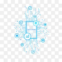 科技电路大数据机械线条芯片光感装饰