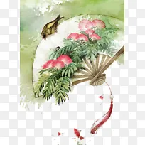 中国古风水彩插画素材