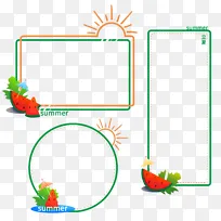 立夏手绘卡通西瓜边框