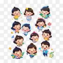 六一儿童节 可爱小女孩 小花花