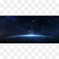 商务科技大气深色平面星空banner