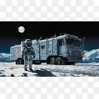未来科技宇宙宇航员月球