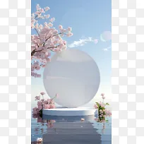 水波樱花3d展台