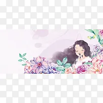 三八妇女节文艺手绘banner