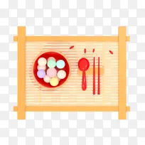 冬至枸杞汤圆节庆节气3d立体食物五彩元宵