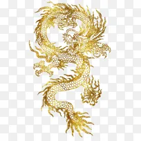 中国传统神话金色龙免抠图