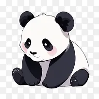 手绘风可爱大熊猫