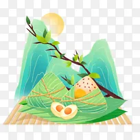 手绘中国风端午节粽子装饰插画元素