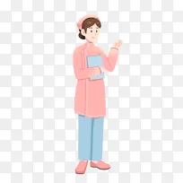 扁平护士卡通人物劳动节元素