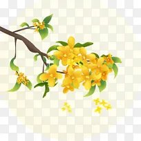 手绘中秋国潮桂花海报装饰边框