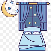 世界睡眠日深夜卡通图标